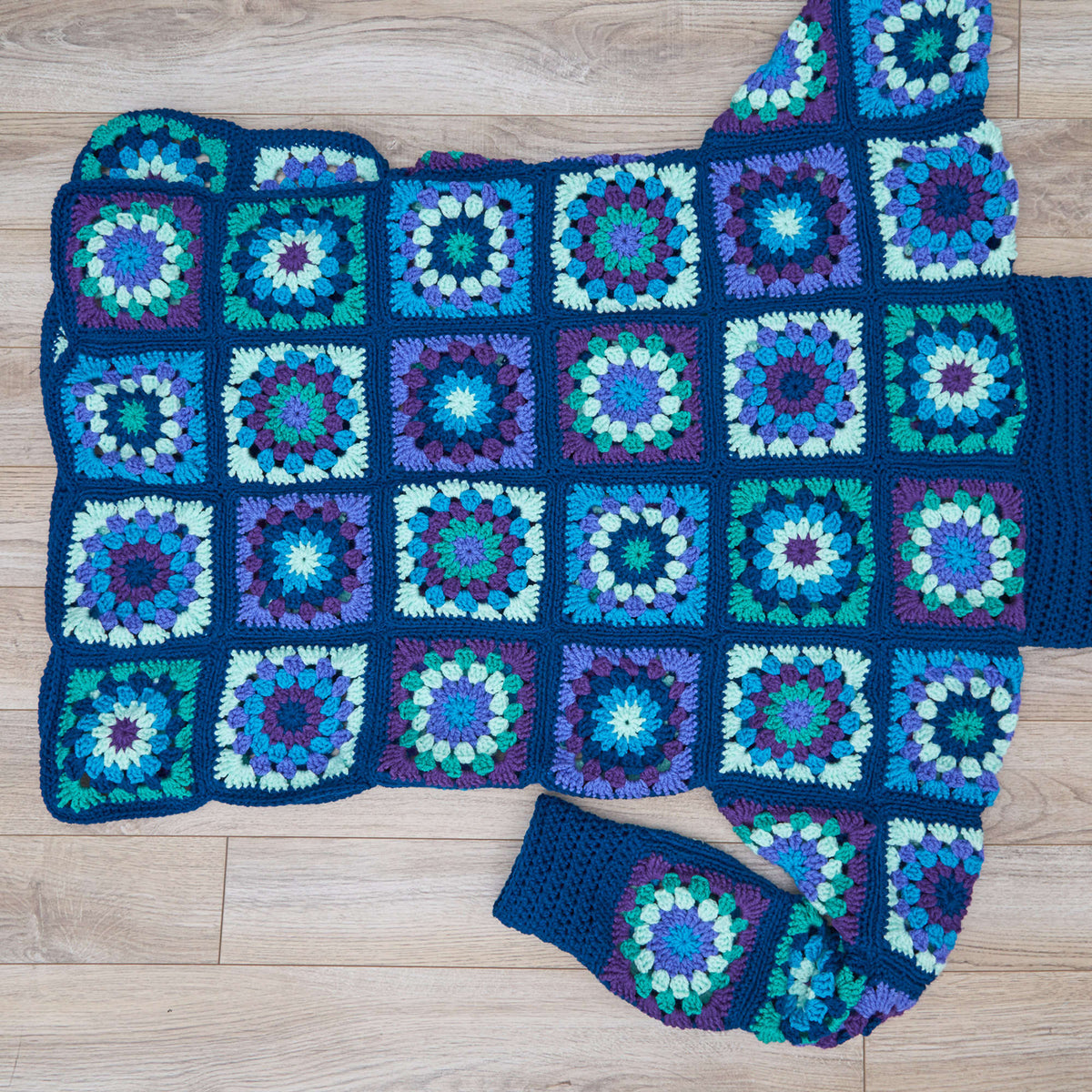 Crochet Coatigan made in Red Heart With Love Yarn