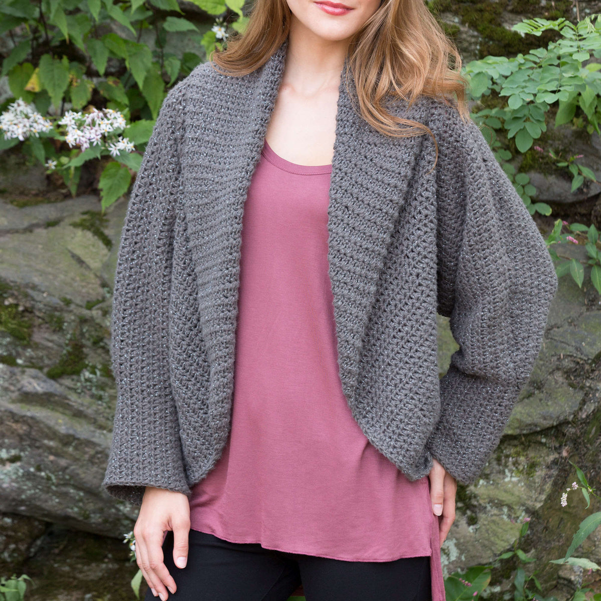 Crochet Jacket made in Red Heart Shimmer Yarn