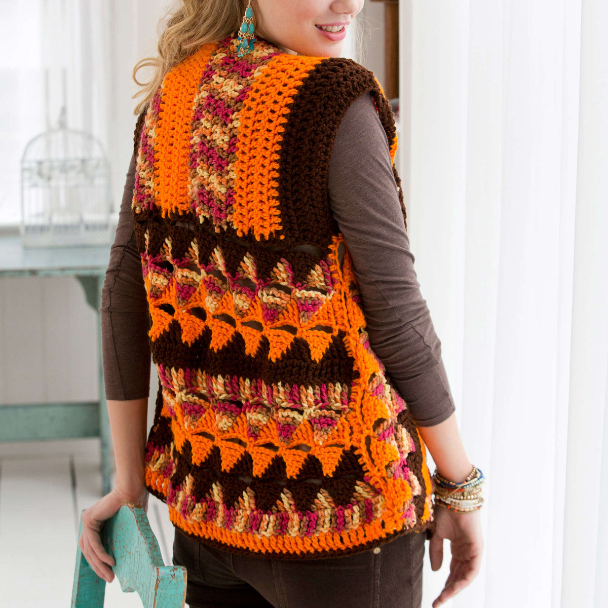 Crochet Jacket made in Red Heart Super Saver Yarn