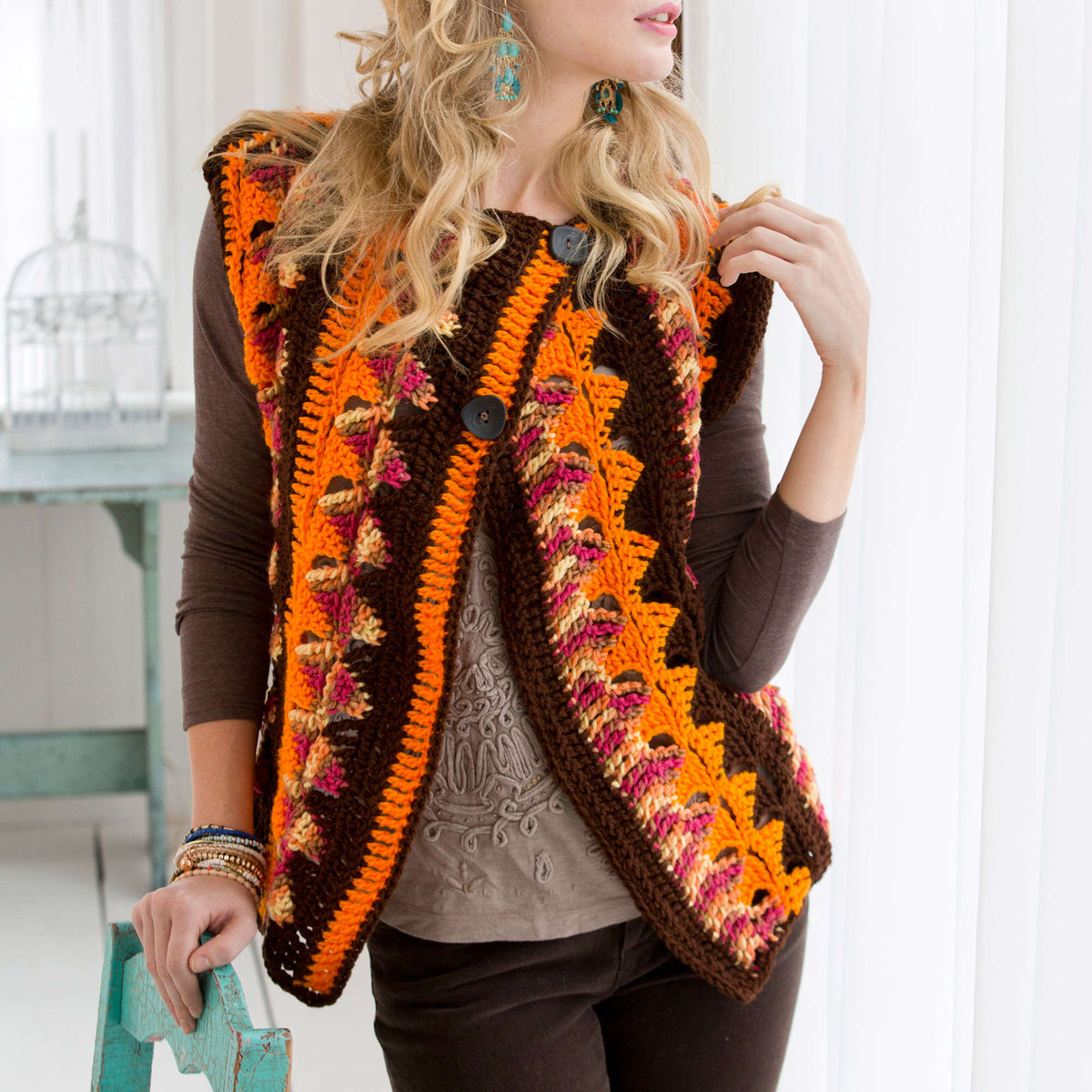 Crochet Jacket made in Red Heart Super Saver Yarn