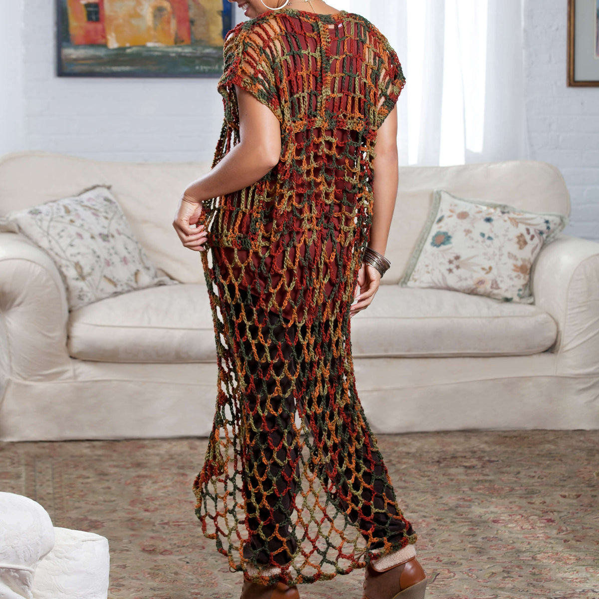 Crochet Jacket made in Red Heart Super Saver Yarn