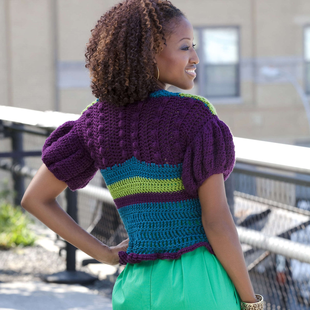 Crochet Jacket made in Red Heart Soft Yarn