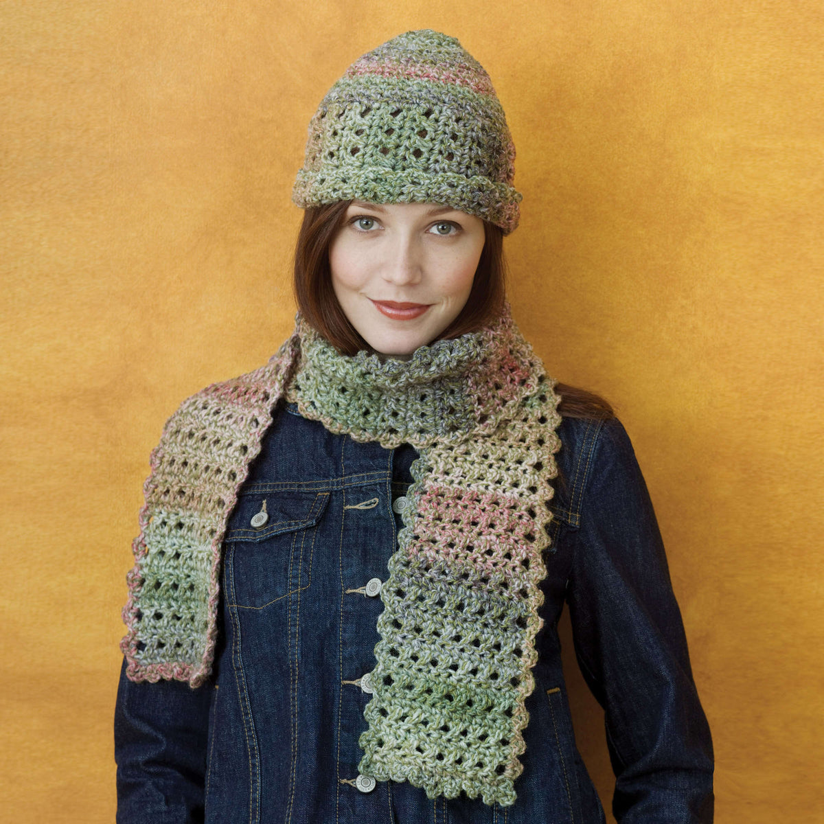 Crochet Scarf made in Red Heart Collage Yarn