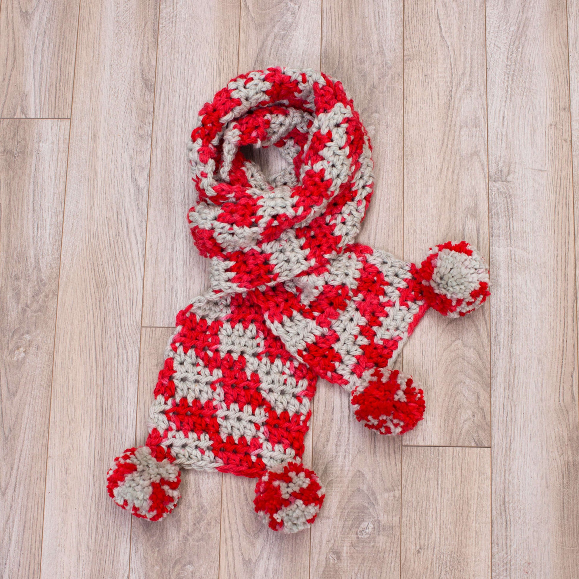 Free Red Heart Sports Fan Hat & Scarf Crochet Pattern