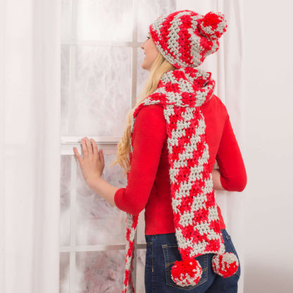 Red Heart Crochet Sports Fan Hat & Scarf Crochet Scarf made in Red Heart Team Spirit Chunky Yarn