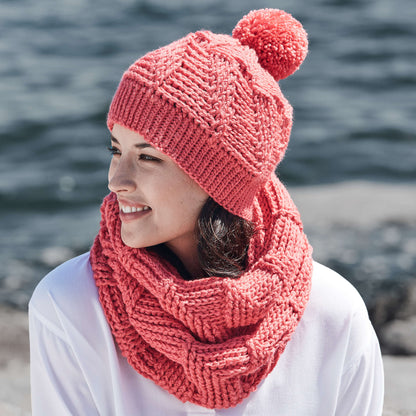 Red Heart Crochet Ridge Texture Hat & Cowl Cowl