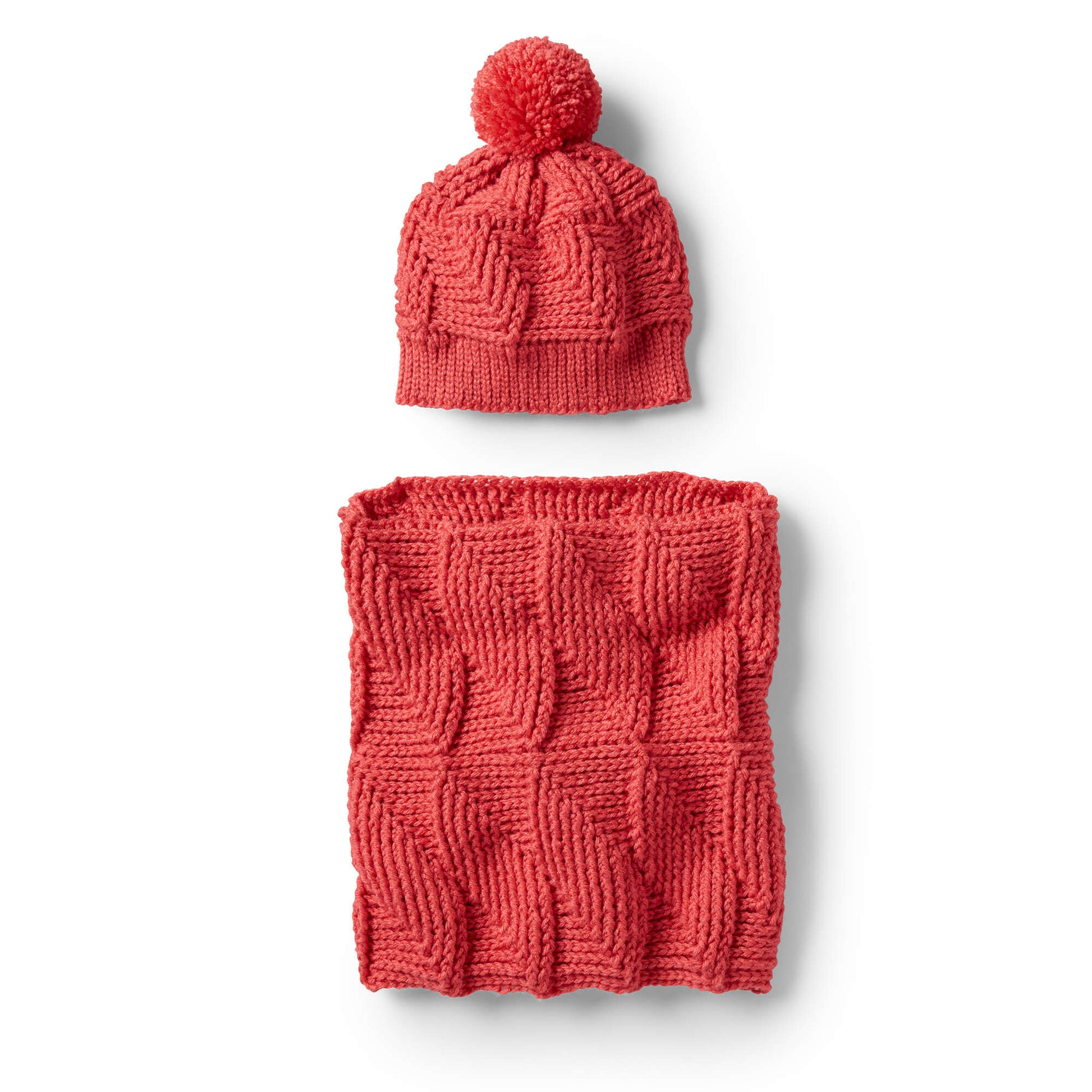 Free Red Heart Crochet Ridge Texture Hat & Cowl Pattern