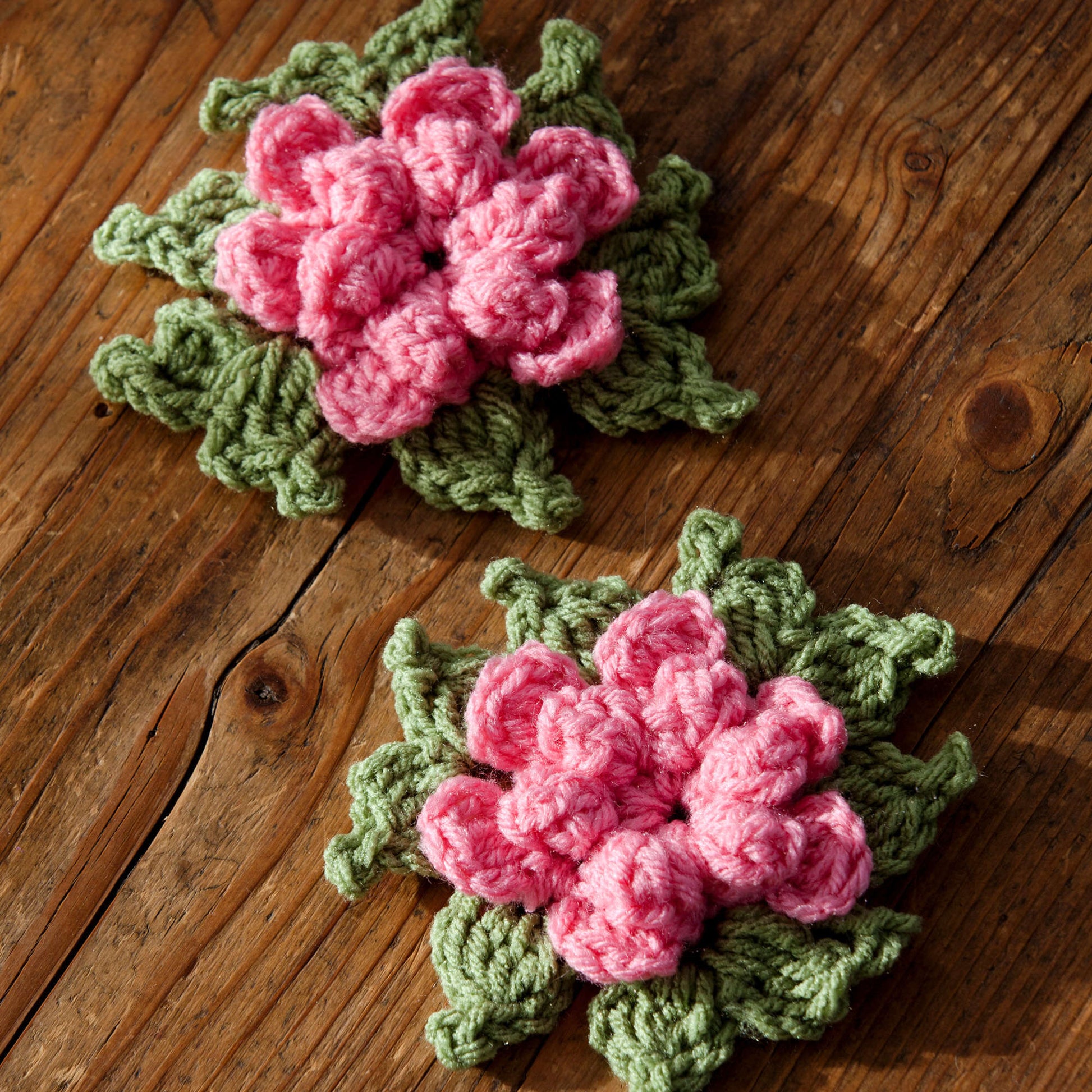 Free Red Heart Crochet Forever Flowers Pattern