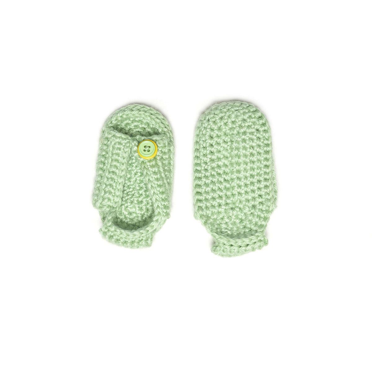 Crochet Sandals made in Red Heart Soft Baby Steps Yarn