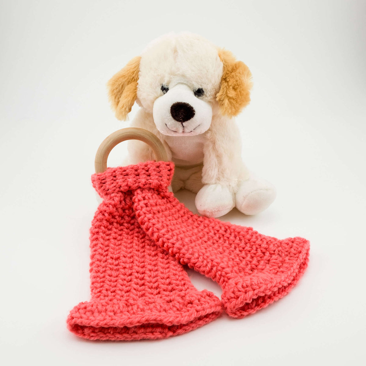 Crochet Teether made in Red Heart Baby Hugs Light Yarn