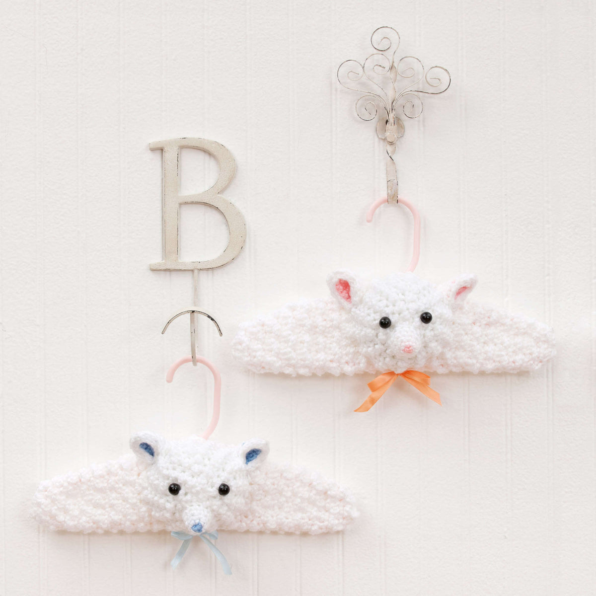 Crochet Hangers made in Red Heart Soft Baby Steps Yarn