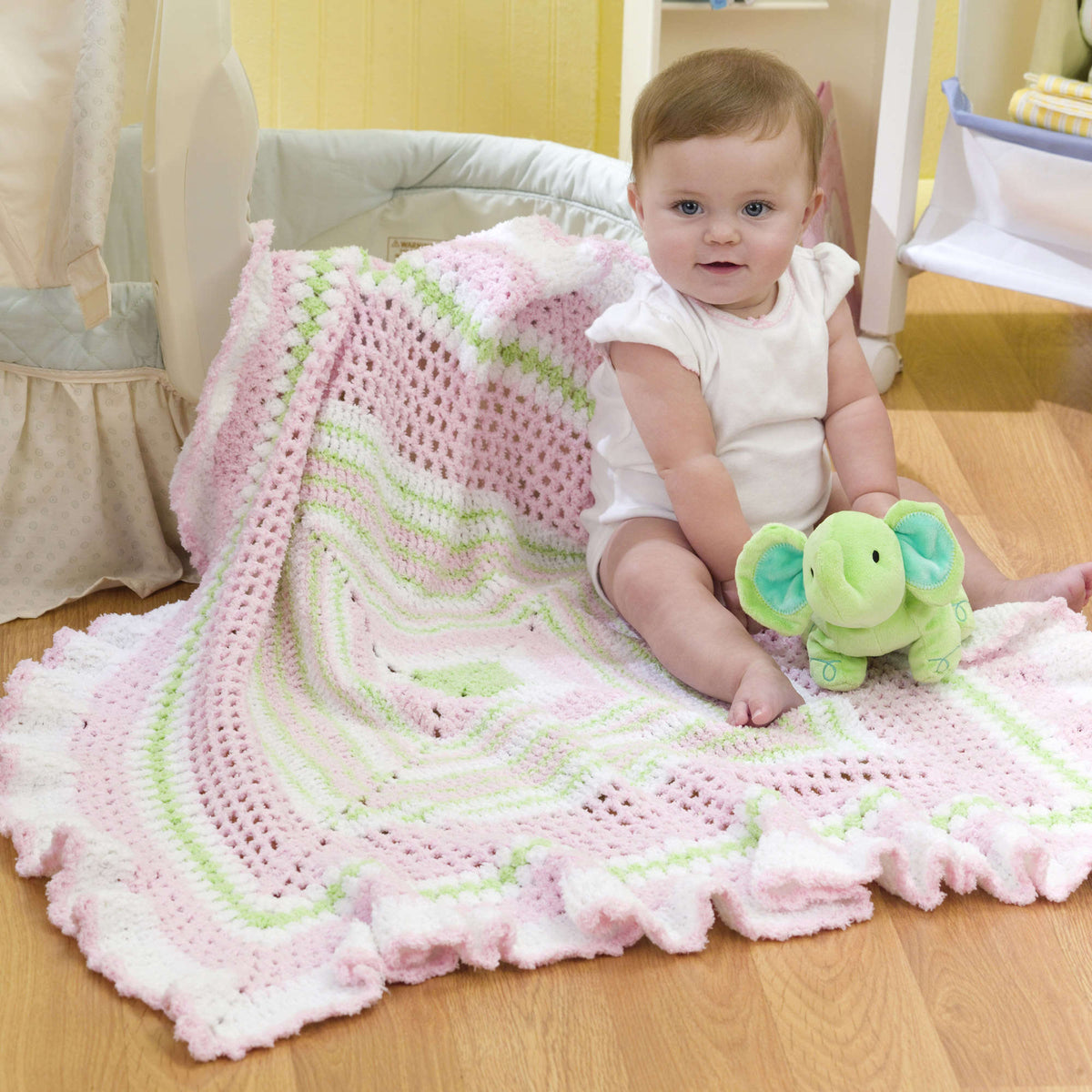 Crochet Blanket made in Red Heart Moon & Stars Yarn