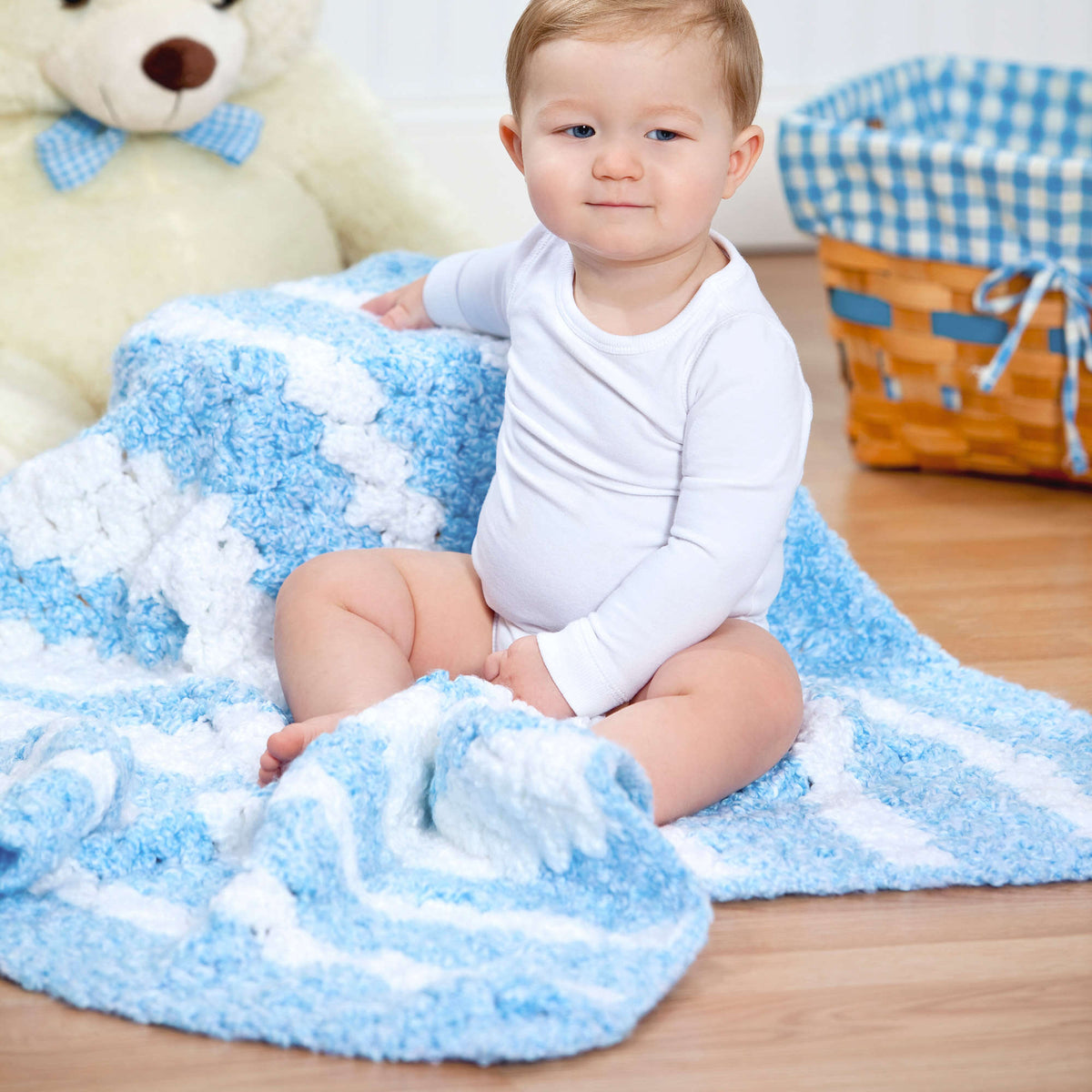 Crochet Blanket made in Red Heart Baby Clouds Yarn