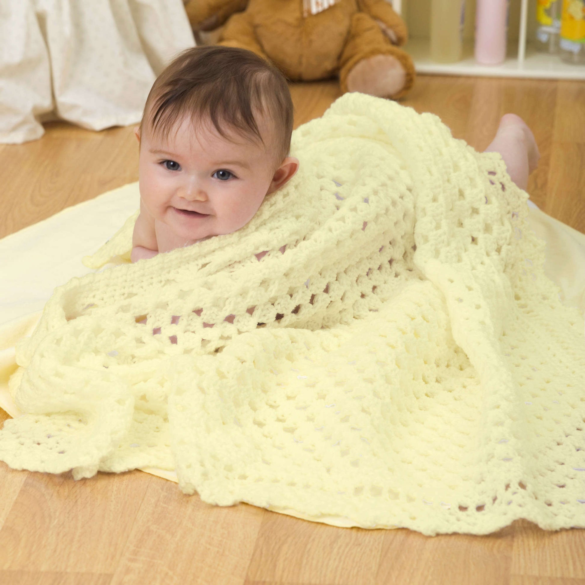 Red Heart Sunshine Crochet Baby Blanket | Yarnspirations