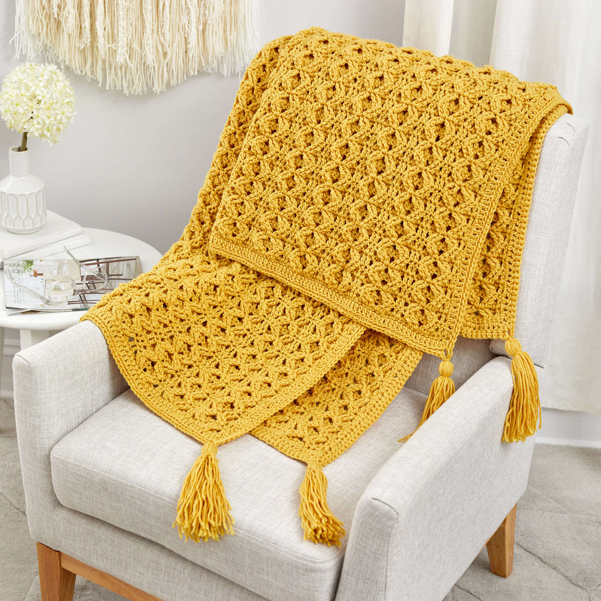 Crochet Throw made in Red Heart Classic Yarn