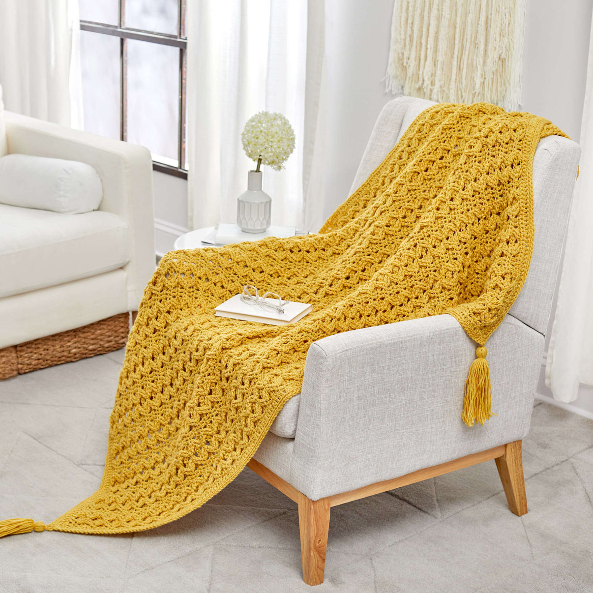 Free Red Heart Golden Waves Throw Crochet Pattern Yarnspirations