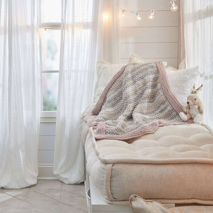 Red Heart Tunisian Crochet Peek-a-Boo Baby Blanket Crochet Blanket made in Red Heart Soft Essentials Yarn