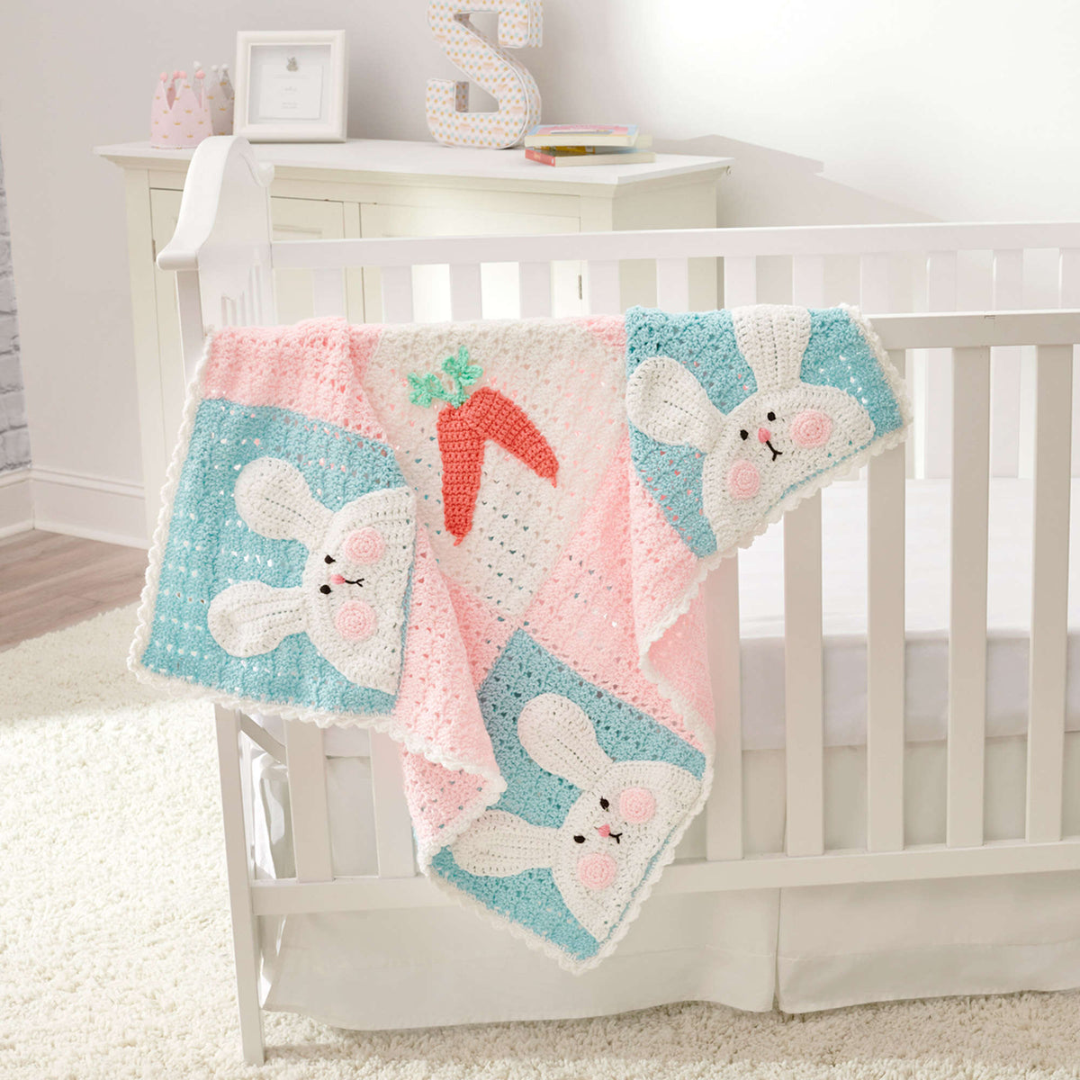 Crochet Blanket made in Red Heart Baby Hugs Medium Yarn