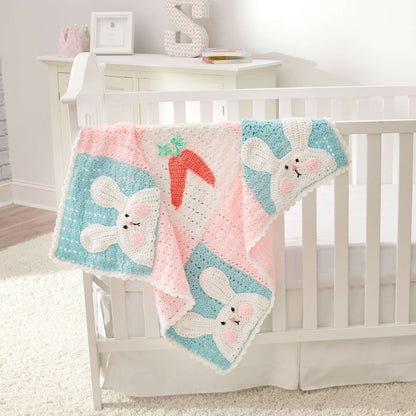 Red Heart Luv My Bunny Crochet Blanket Crochet Blanket made in Red Heart Baby Hugs Medium Yarn