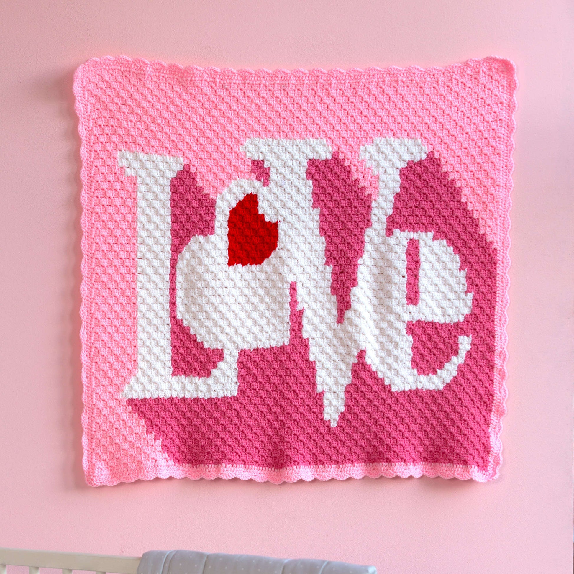 Free Red Heart Heart Throb Crochet Blanket Pattern