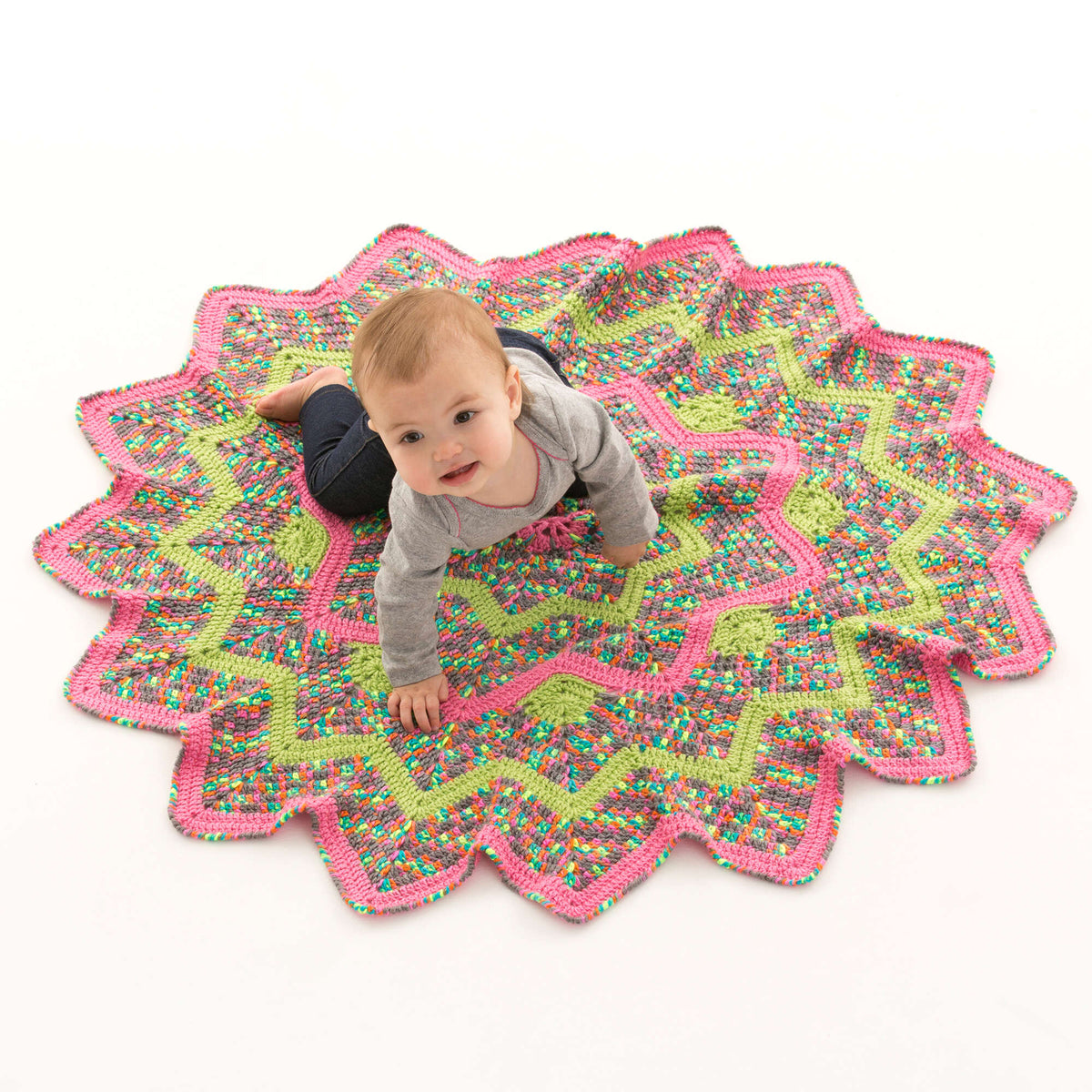 Crochet Blanket made in Red Heart Gumdrop Yarn