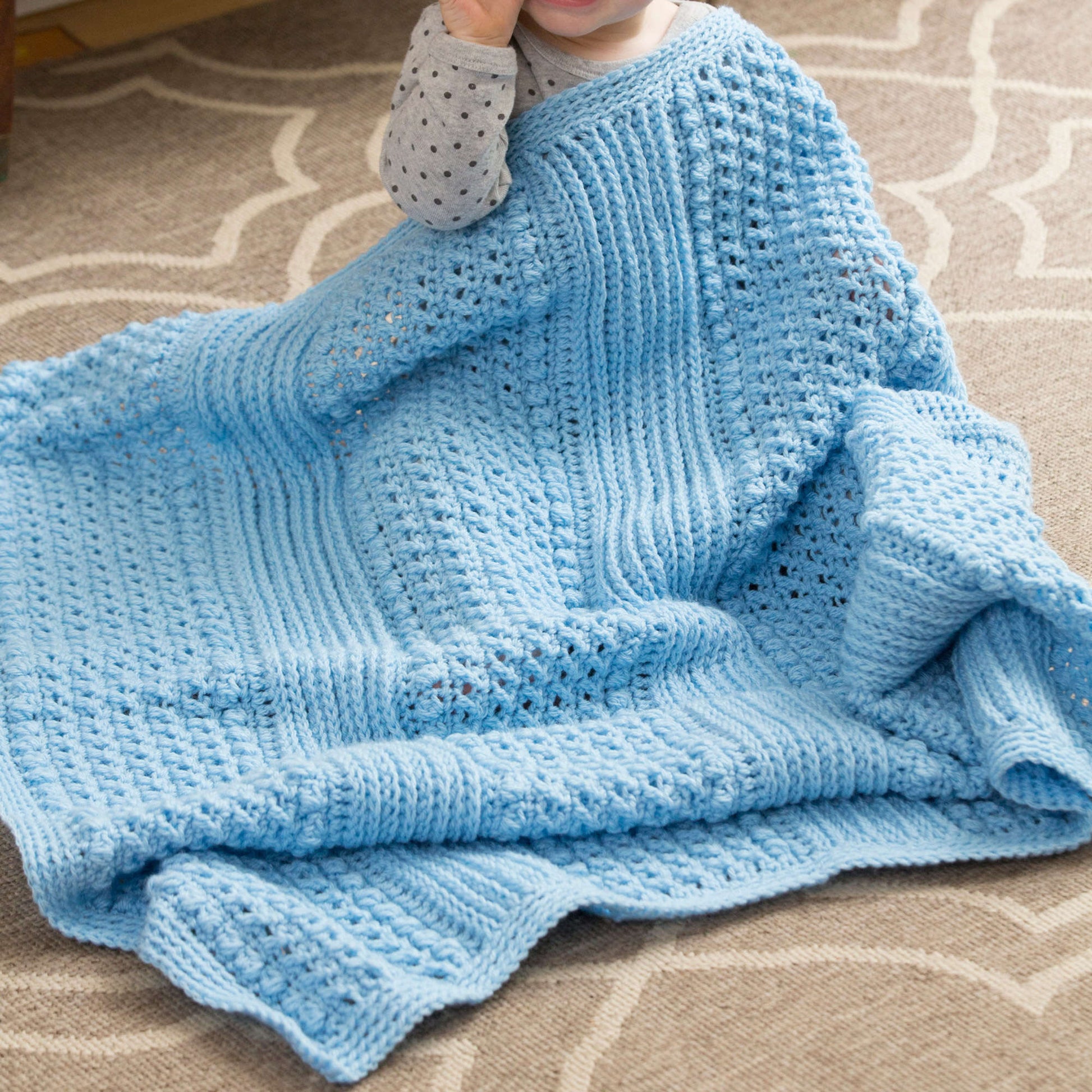 Free Red Heart Faux Ribbed Crochet Baby Blanket Pattern
