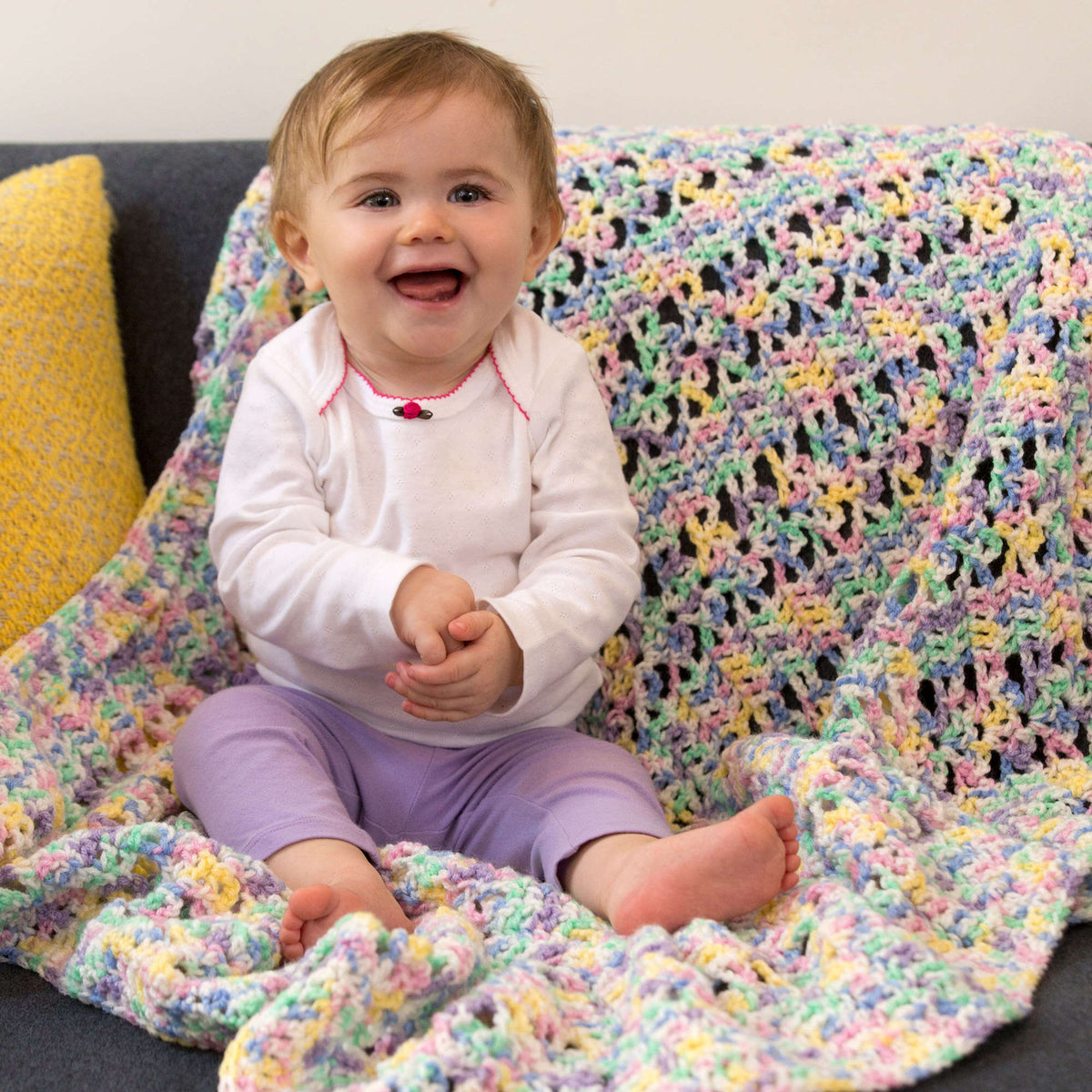 Crochet Blanket made in Red Heart Comfort Yarn