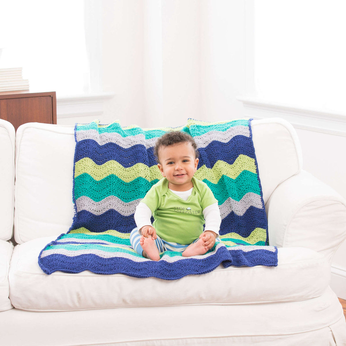 Crochet Blanket made in Red Heart Crème de la Crème Yarn