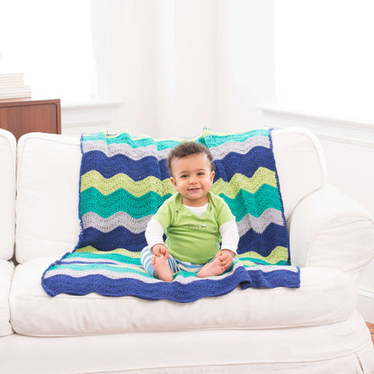 Red Heart Rock Your Crochet Baby Blanket Crochet Blanket made in Red Heart Crème de la Crème Yarn