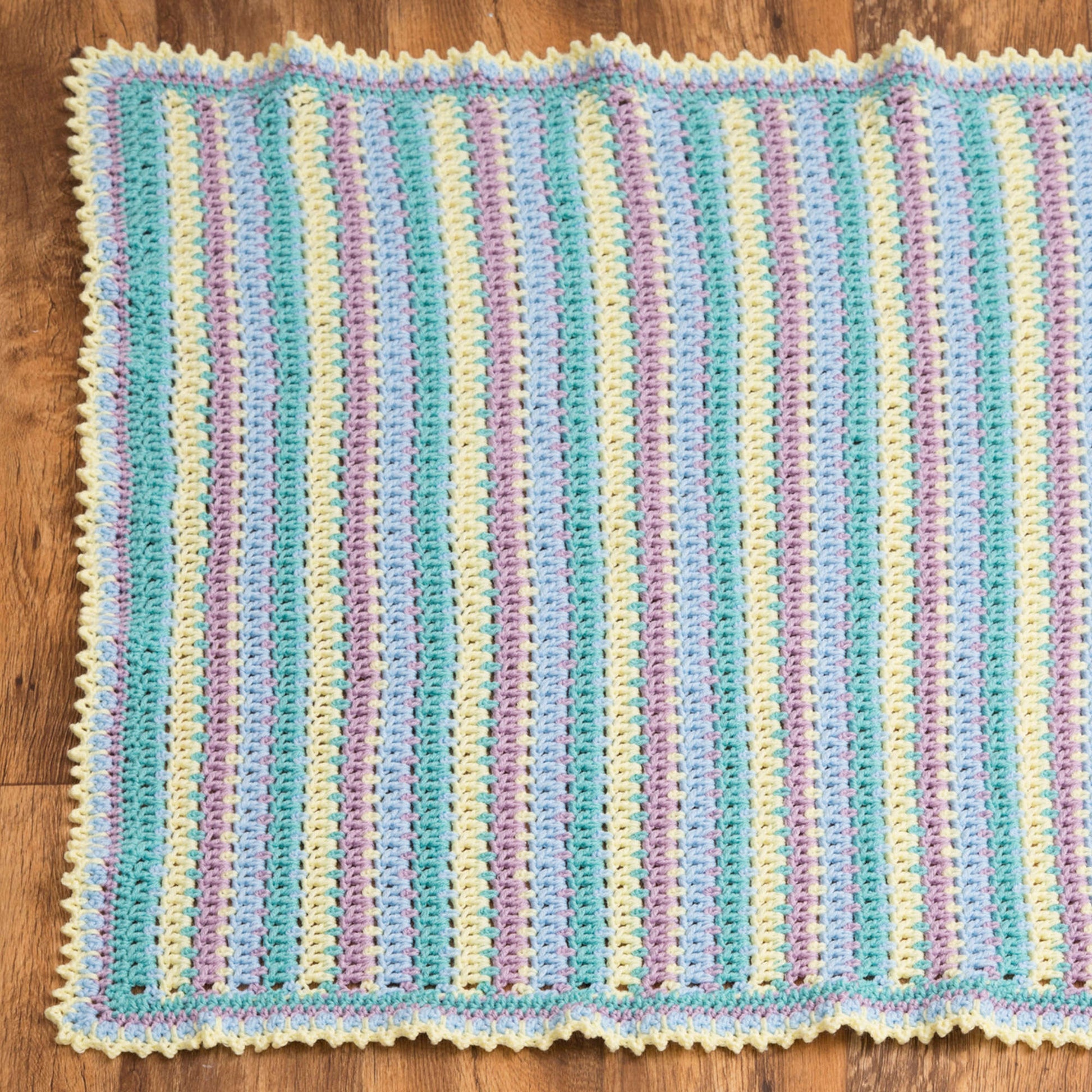 Free Red Heart Crochet Baby Stripes Blanket Pattern