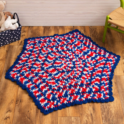 Red Heart Patriotic Hexagon Crochet Baby Blanket Crochet Blanket made in Red Heart Super Saver Yarn