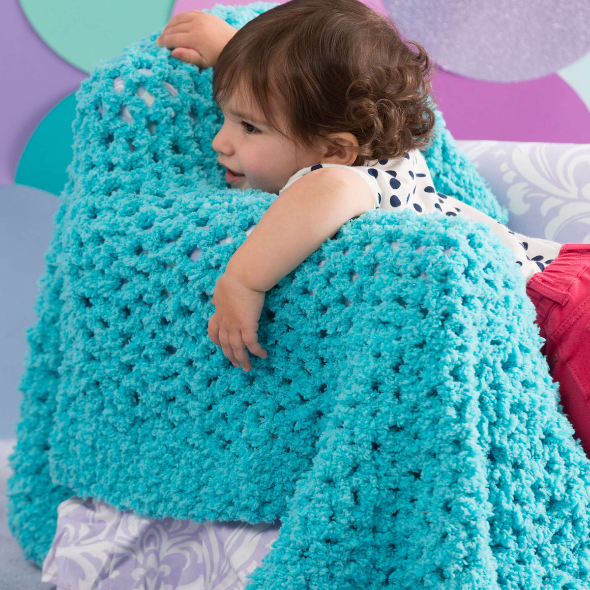 Crochet Blanket made in Red Heart Buttercup Yarn