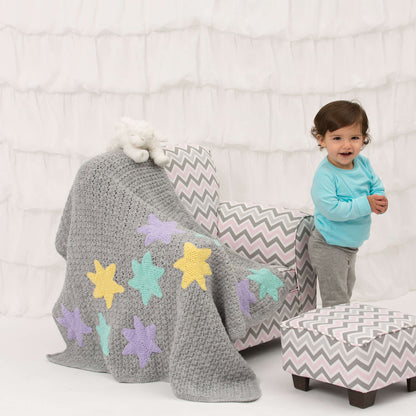 Red Heart Twinkle Stars Crochet Baby Blanket Crochet Blanket made in Red Heart Anne Geddes Baby Yarn