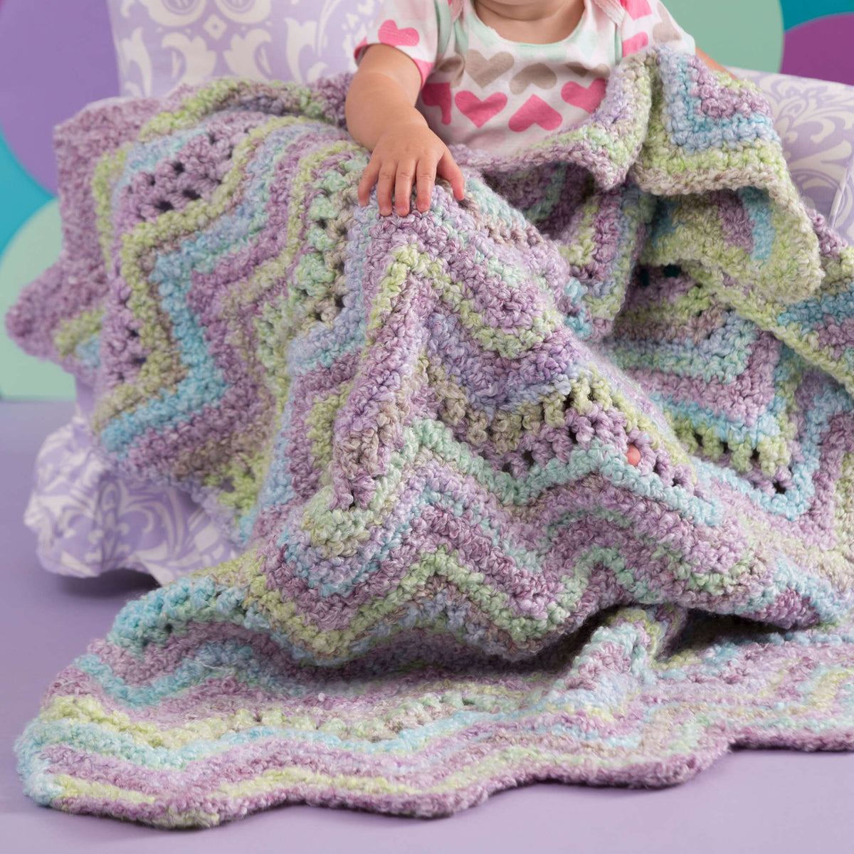 Crochet Blanket made in Red Heart Snuggle Bunny Yarn