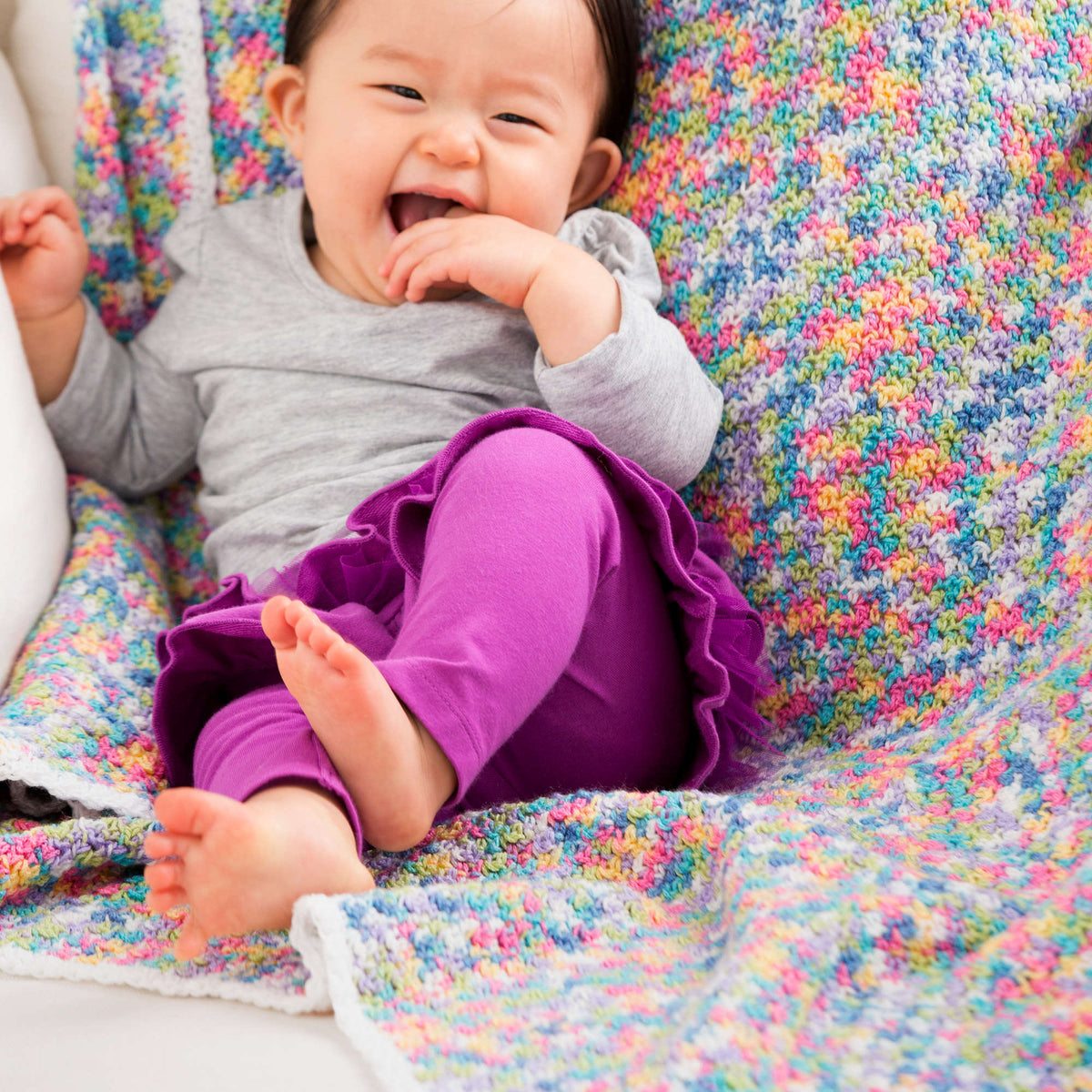 Crochet Blanket made in Red Heart Baby Sheen Yarn