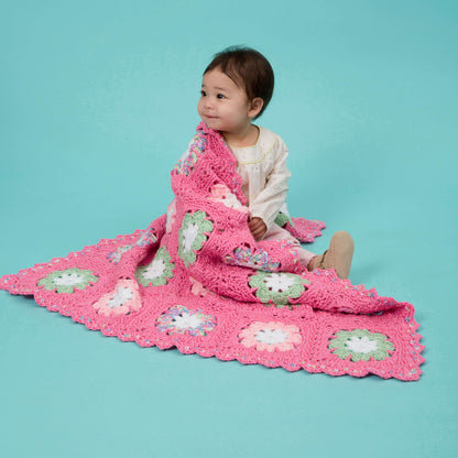 Red Heart Flower Crochet Baby Blanket Crochet Blanket made in Red Heart Soft Baby Steps Yarn