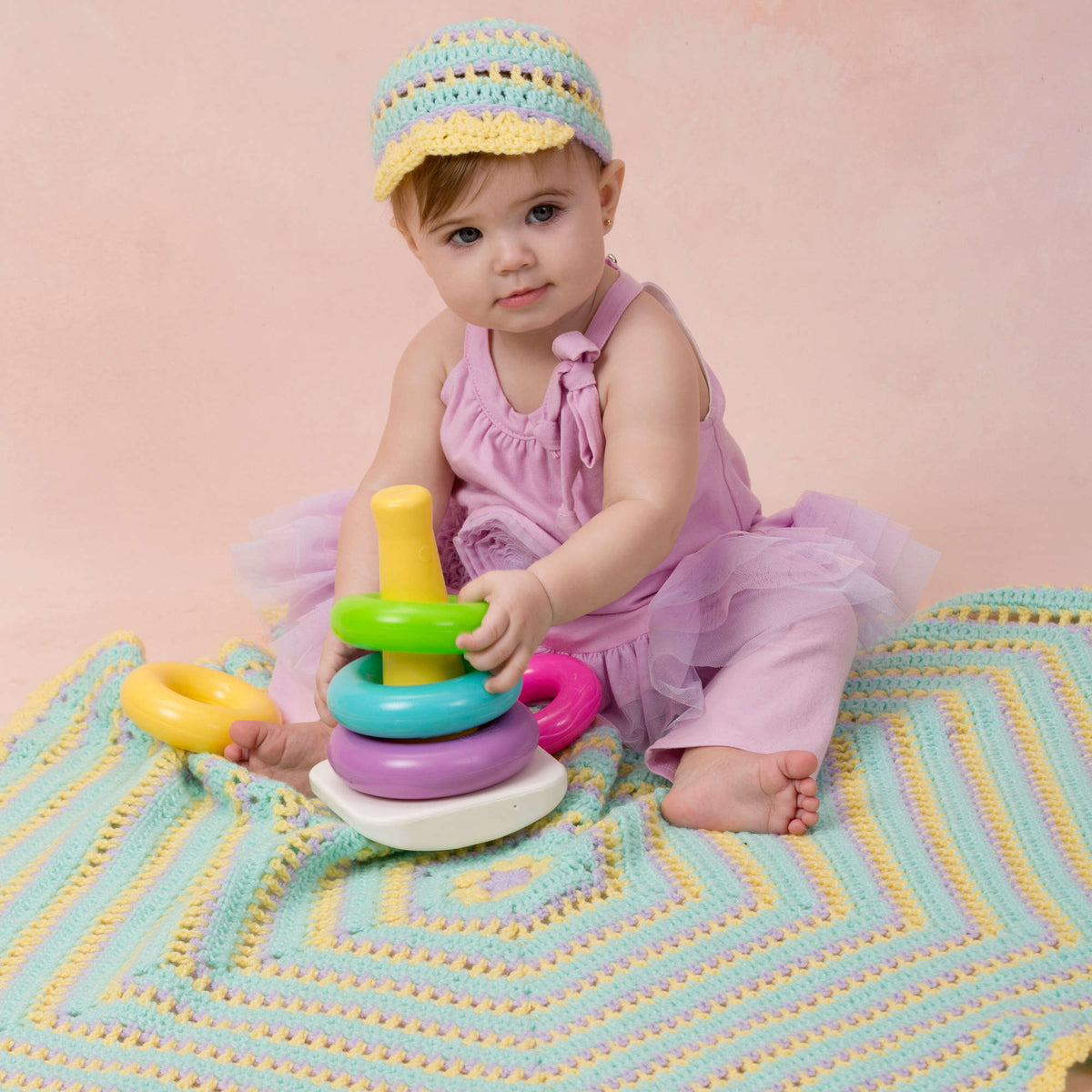 Crochet Blanket made in Red Heart Anne Geddes Baby Yarn