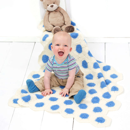 Red Heart Polka-Dot Crochet Baby Blanket Crochet Blanket made in Red Heart Designer Sport yarn