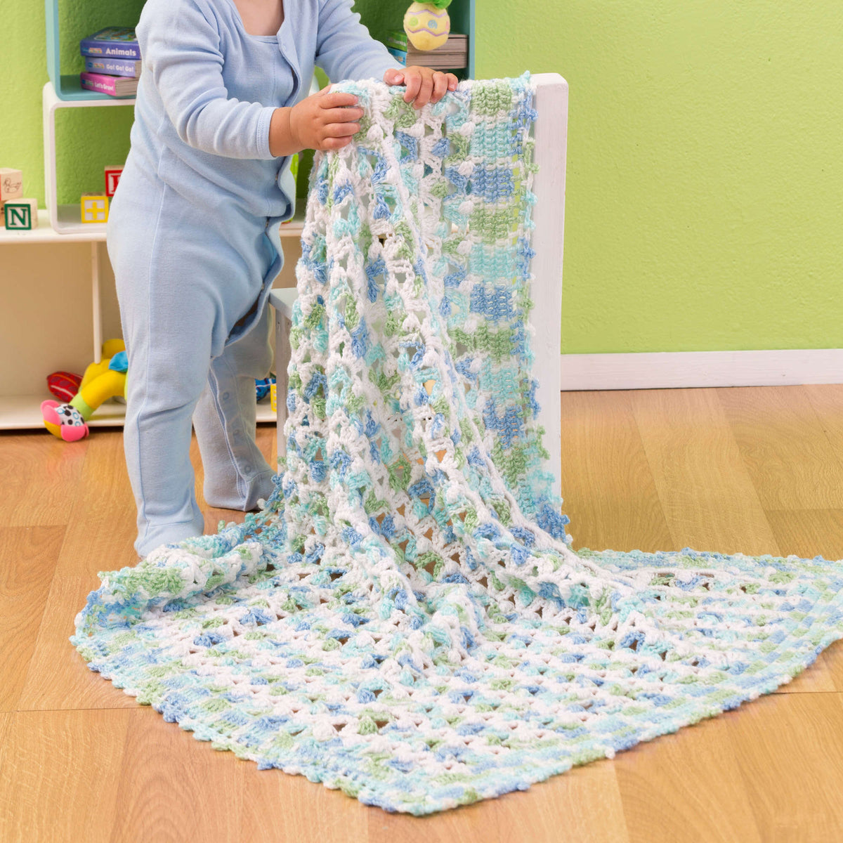 Crochet Blanket made in Red Heart Baby TLC Yarn