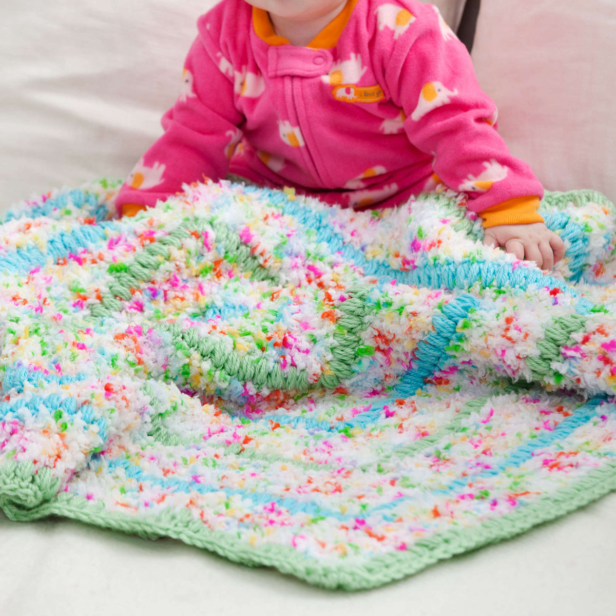 Crochet Blanket made in Red Heart Buttercup Yarn