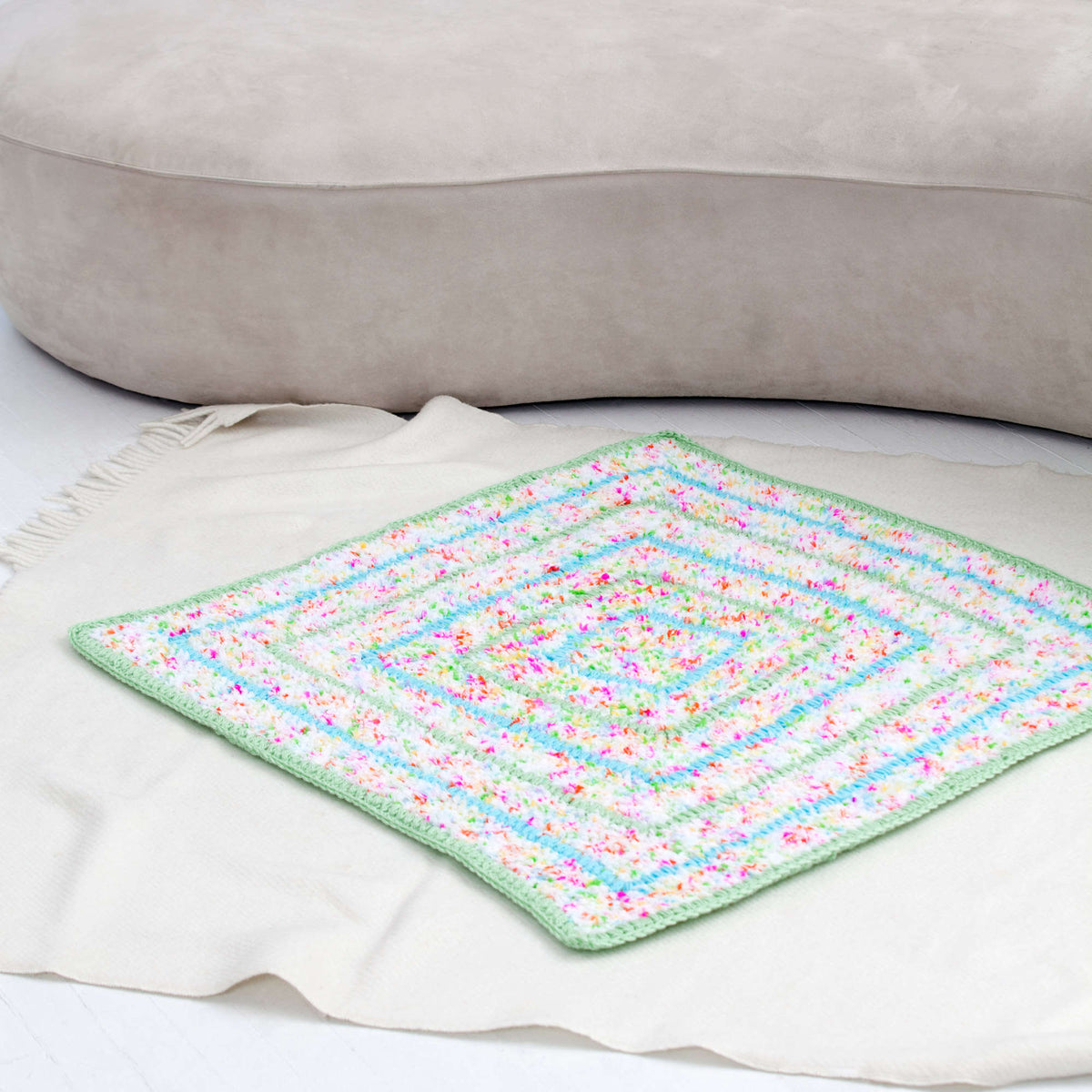 Crochet Blanket made in Red Heart Buttercup Yarn