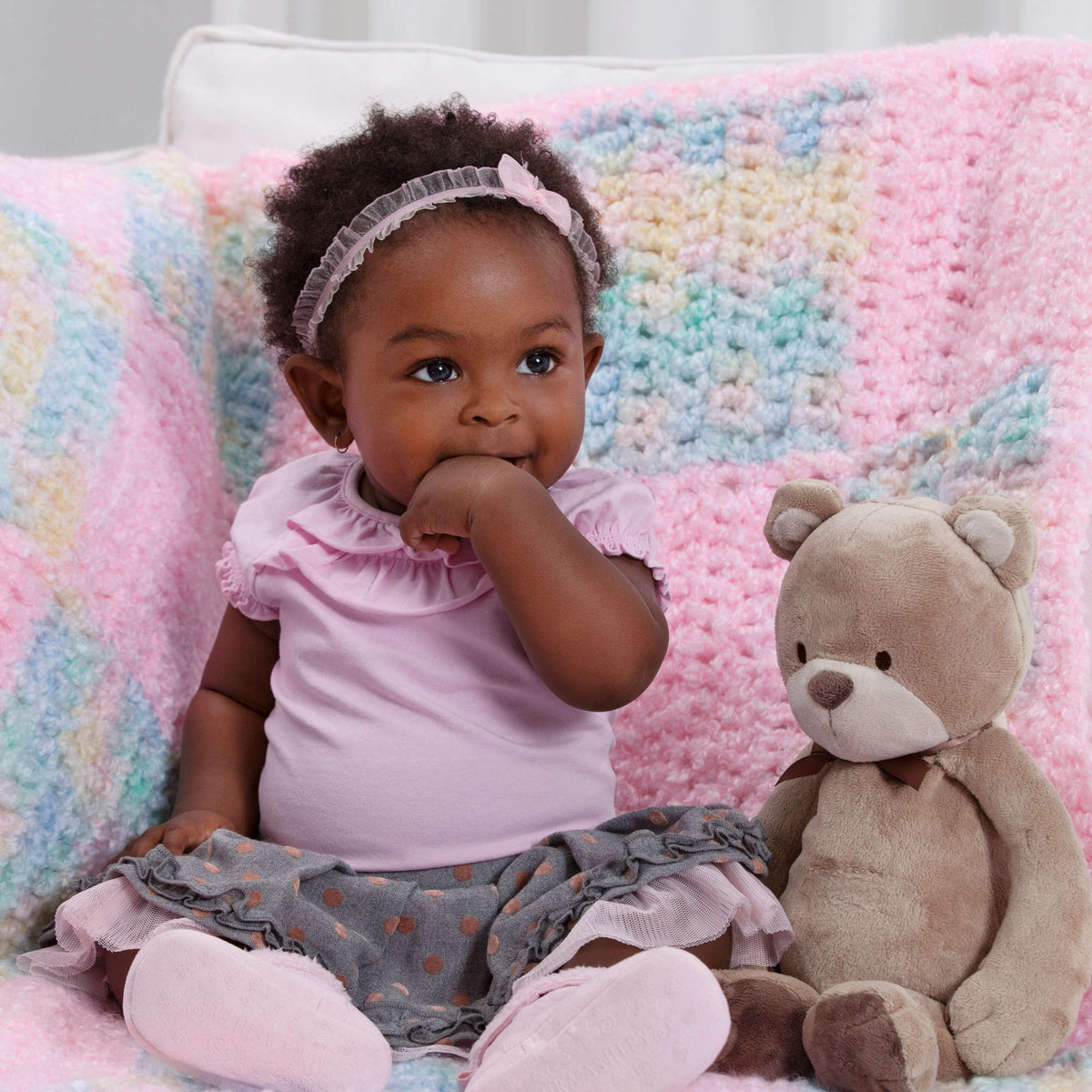 Crochet Blanket made in Red Heart Baby Clouds Yarn