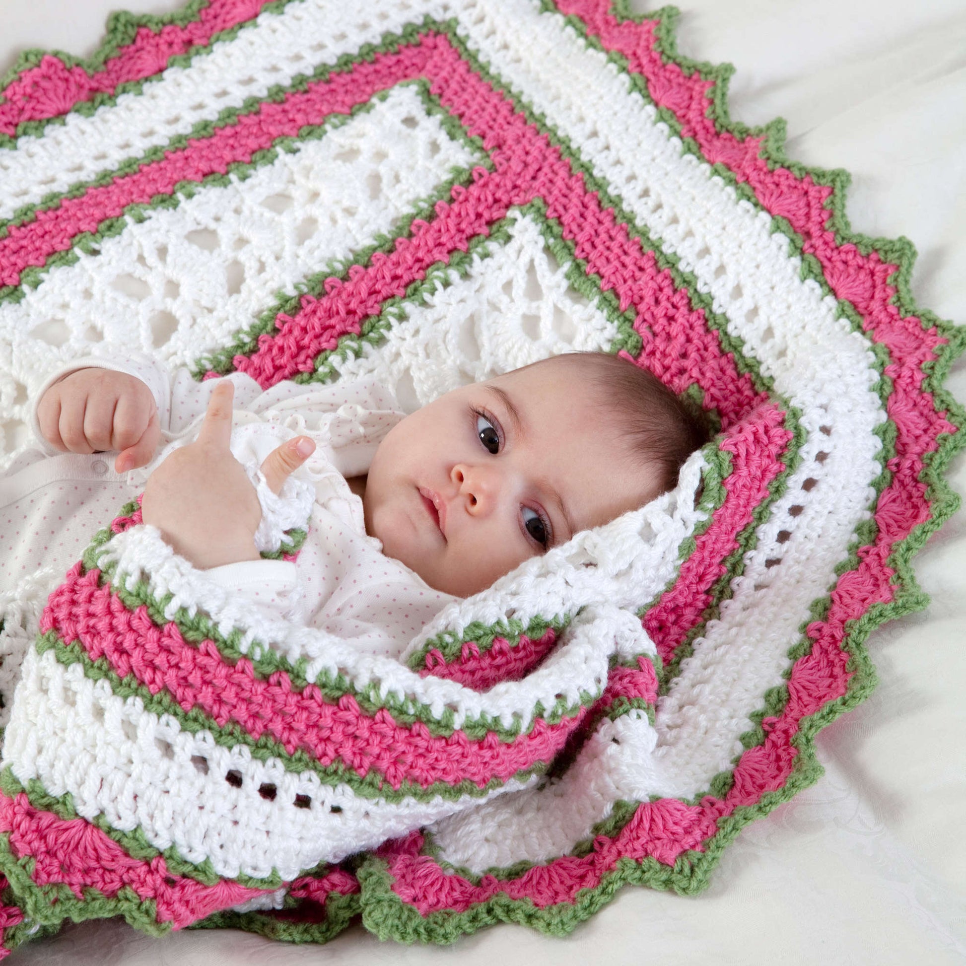 Free Red Heart Summer Crochet Baby Blanket Pattern