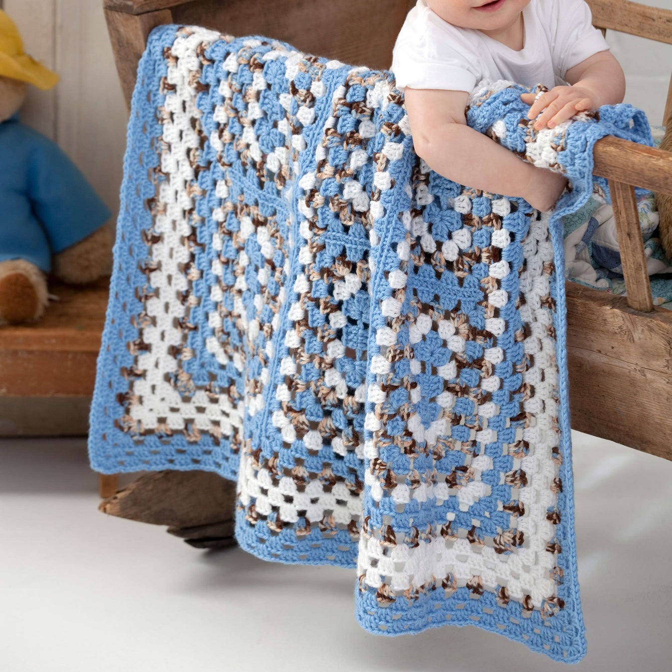 Red Heart Around The Block Crochet Baby Blanket Pattern Yarnspirations