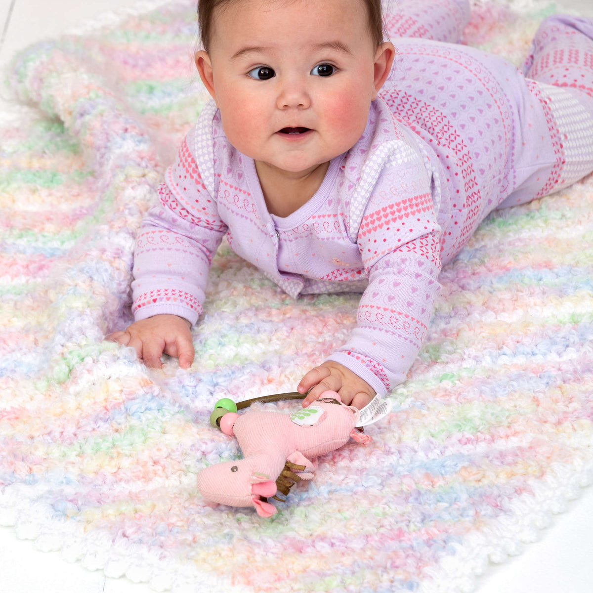 Crochet Blanket made in Red Heart Baby Clouds Yarn