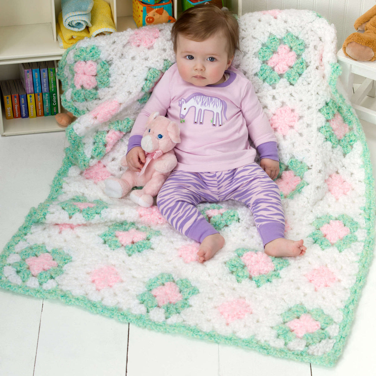 Crochet Blanket made in Red Heart Baby Clouds Yarn