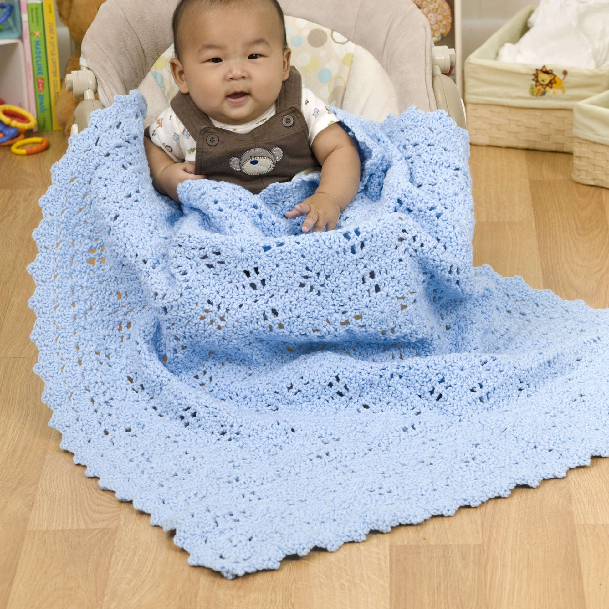 Free Red Heart Building Blocks Crochet Baby Blanket Pattern