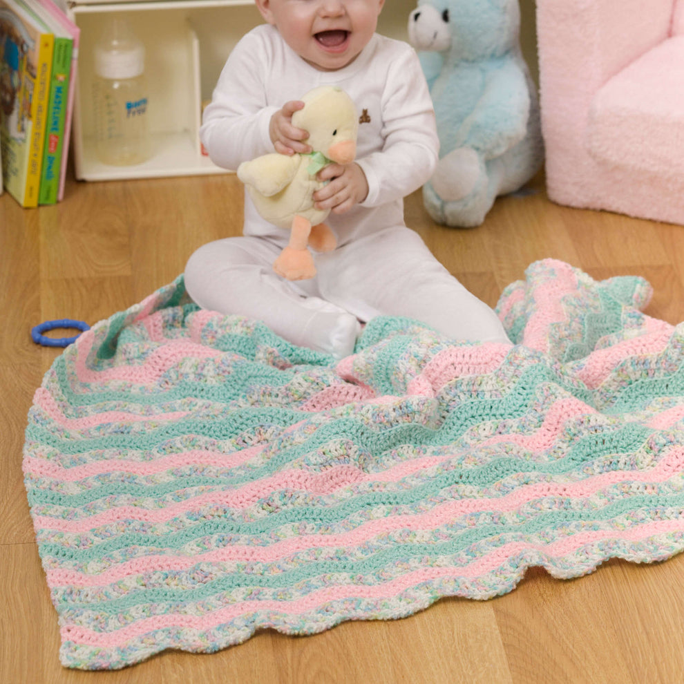 Free Red Heart Soft Waves Crochet Baby Blanket Pattern | Yarnspirations