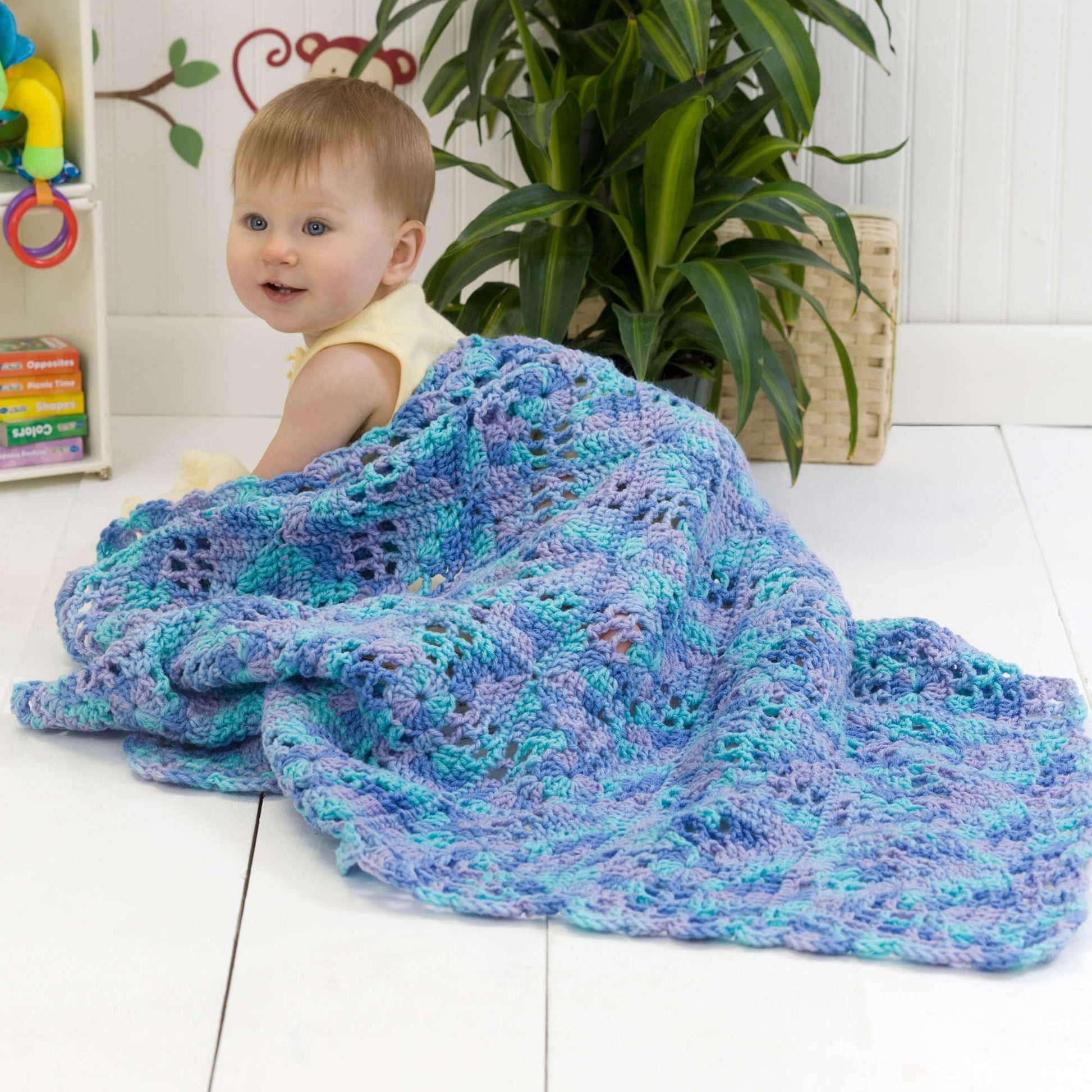 Free Red Heart Squares N Squares Crochet Baby Blanket Pattern