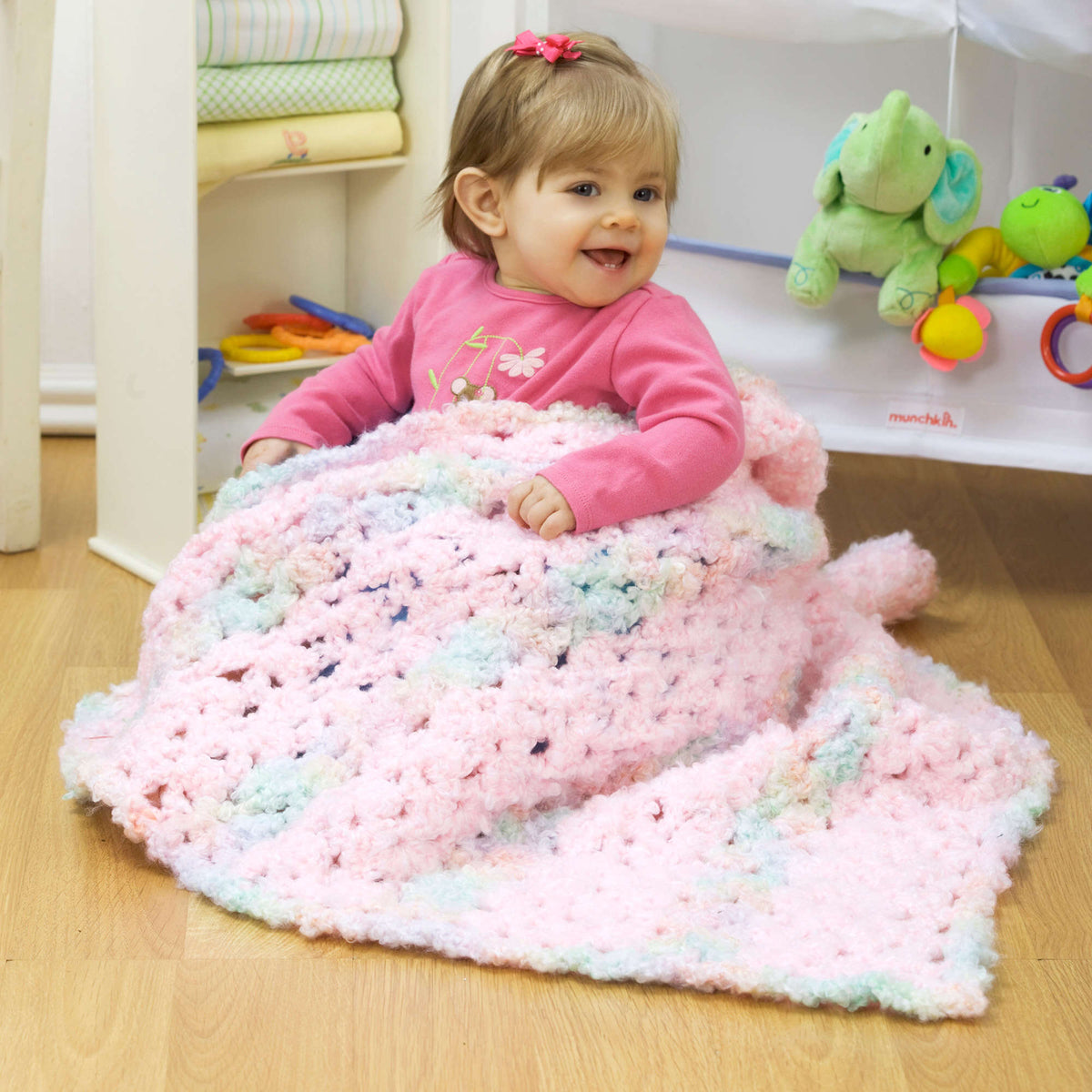 Crochet Blanket made in Red Heart Baby Clouds Yarn